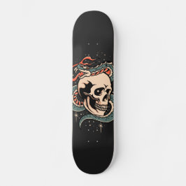 Mystic Snake Skull Illustratie Gothic Cool Black Persoonlijk Skateboard