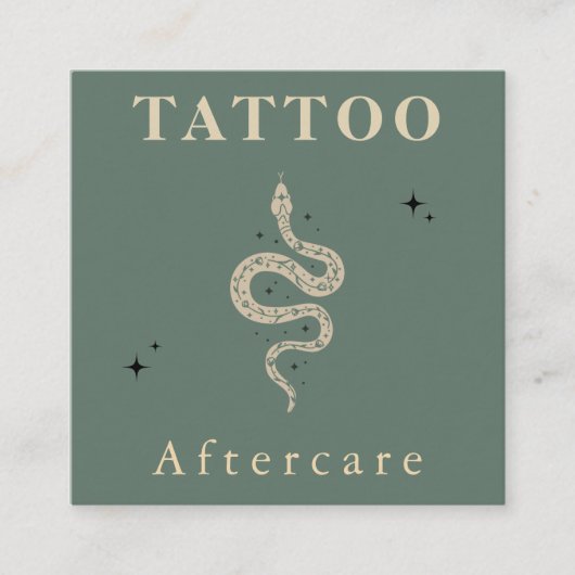 Mystic Snake Tattoo Aftercare Instructions Trendy Vierkante Visitekaartje (Voorkant)