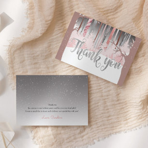 Mystic Sneeuwhout Winterbomen Gedempt Kleuren Bedankkaart