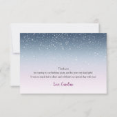 Mystic Snow Wood Winterbomen Paarse Blauw Zilver Bedankkaart (Voorkant)