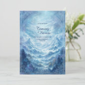 Mystic Snowy Mountain Valley Vista Wedding Kaart (Staand voorkant)