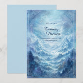 Mystic Snowy Mountain Valley Vista Wedding Kaart (Voorkant / Achterkant)