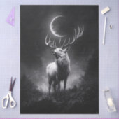 Mystic Stag onder Crescent Moon Decoupage Tissuepapier (Craft)