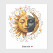 Mystic Sun en Moon Custom-Cut Vinyl Sticker (Vel)