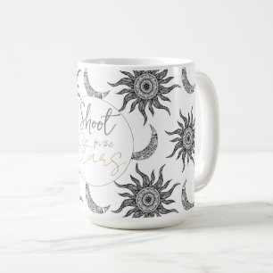 Mystic Sun Moon Zwart-wit Koffiemok