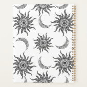 Mystic Sun Moon Zwart-wit Planner (Achterkant)