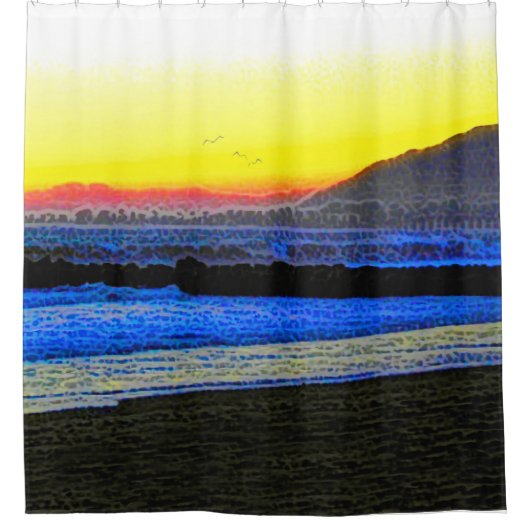 Mystic Sunset  Douchegordijn (Voorkant)