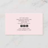 Mystic Tarot Esthetician Branding Blush Pink Visitekaartje (Achterkant)