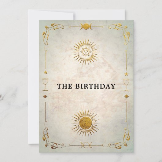 Mystic Tarot Fortune Old Gold 30th Birthday Party Kaart (Voorkant)