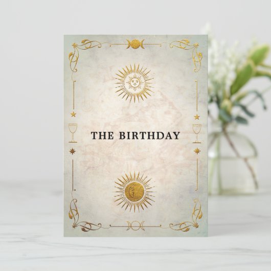 Mystic Tarot Fortune Old Gold 30th Birthday Party Kaart (Staand voorkant)
