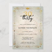 Mystic Tarot Fortune Old Gold 30th Birthday Party Kaart (Achterkant)