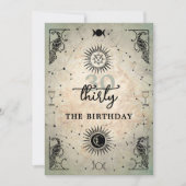 Mystic Tarot Fortune Peacock 30th Birthday Party Kaart (Voorkant)