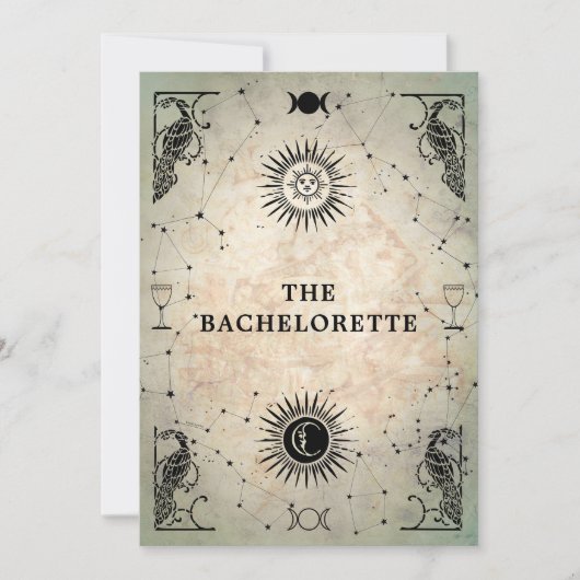 Mystic Tarot Fortune Peacock Bachelorette Party Kaart (Voorkant)