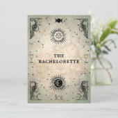 Mystic Tarot Fortune Peacock Bachelorette Party Kaart (Staand voorkant)