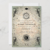 Mystic Tarot Fortune Peacock Bachelorette Party Kaart (Achterkant)