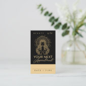 Mystic Tarot Make-up Haar Nagels Monogram Goud Zwa Afsprakenkaartje (Staand voorkant)