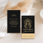 Mystic Tarot Make-up Haar Nagels Monogram Goud Zwa Afsprakenkaartje