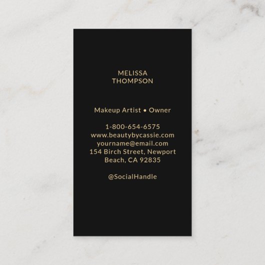 Mystic Tarot Make-up Haar Nagels Monogram Goud Zwa Klantenkaartje (Achterkant)