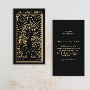Mystic Tarot Make-up Haar Nagels Monogram Goud Zwa Visitekaartje
