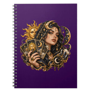 Mystic Tarotkaartlezer Notitieboek - Goud Hemels