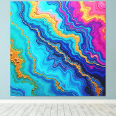 Mystic Teal & Gold Energy Canvas Afdruk (Insitu (Houten vloer))