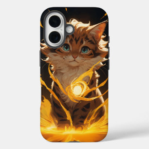 Mystic Tiger Cat Fire bekend iPhone 16 Hoesje