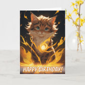 Mystic Tiger Cat Fire bekend Kaart (Gele Bloem)