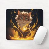 Mystic Tiger Cat Fire bekend Muismat (Met muis)