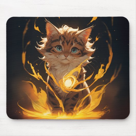 Mystic Tiger Cat Fire bekend Muismat (Voorkant)