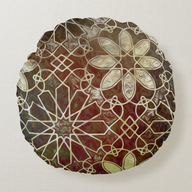 Mystic Tiles II Rond Kussen (Voorkant)