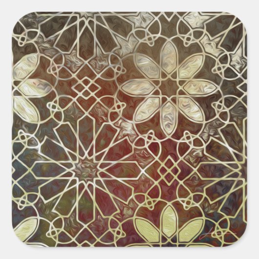 Mystic Tiles II Vierkante Sticker (Voorkant)