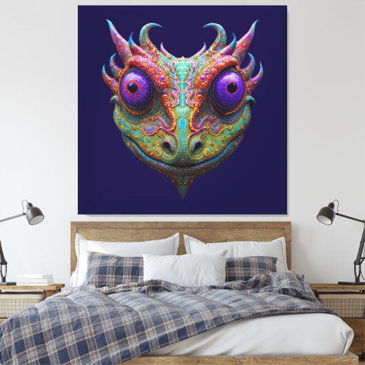 Mystic Toad/Gecko/Frog Canvas Afdruk (Insitu (Slaapkamer))