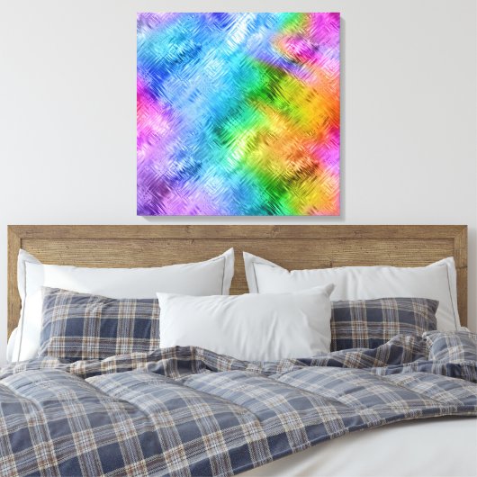 Mystic Topaz Blue Glassy Texture Canvas Afdruk (Insitu (Slaapkamer))