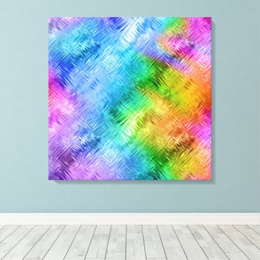 Mystic Topaz Blue Glassy Texture Canvas Afdruk (Insitu (Houten vloer))