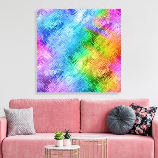 Mystic Topaz Blue Glassy Texture Canvas Afdruk (Insitu (Woonkamer))