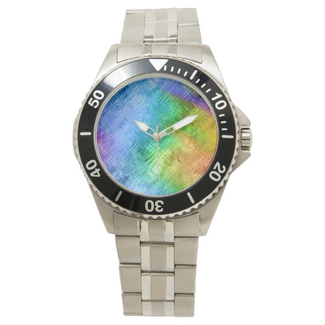 Mystic Topaz Blue Glassy Texture Horloge (Voorkant)