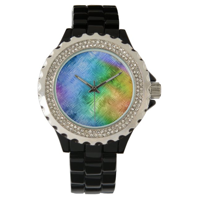Mystic Topaz Blue Glassy Texture Horloge (Voorkant)