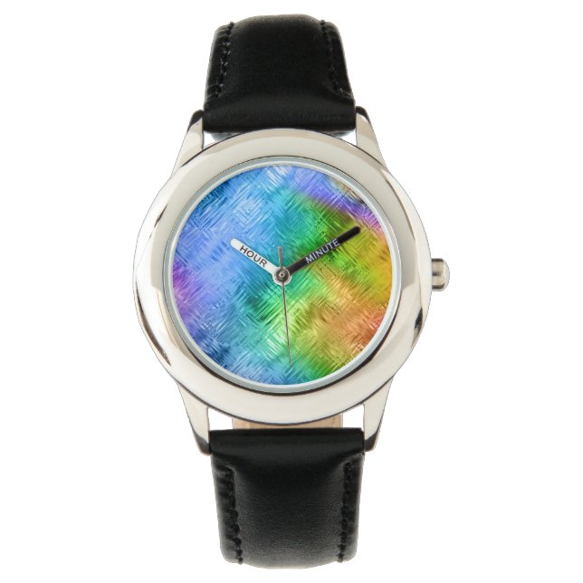 Mystic Topaz Blue Glassy Texture Horloge (Voorkant)