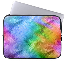 Mystic Topaz Blue Glassy Texture Laptop Sleeve