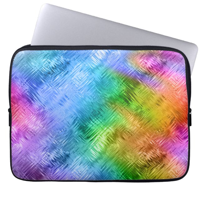 Mystic Topaz Blue Glassy Texture Laptop Sleeve (Voorkant)