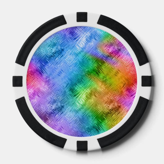 Mystic Topaz Blue Glassy Texture Pokerchips (Voorkant)