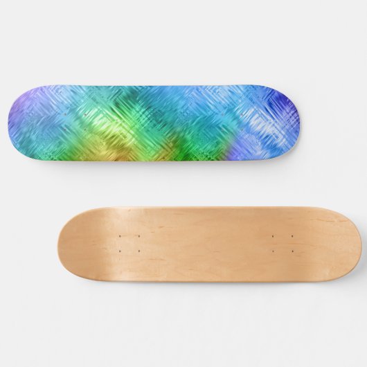 Mystic Topaz Blue Glassy Texture Skateboard (Horizontaal)