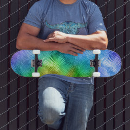 Mystic Topaz Blue Glassy Texture Skateboard