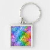 Mystic Topaz Blue Glassy Texture Sleutelhanger (Voorkant)