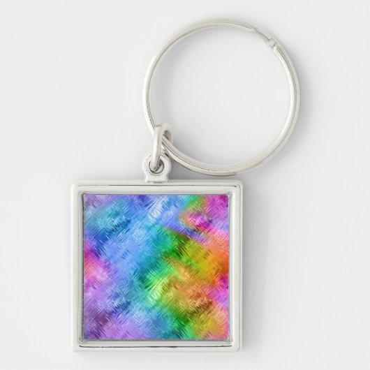 Mystic Topaz Blue Glassy Texture Sleutelhanger (Voorkant)