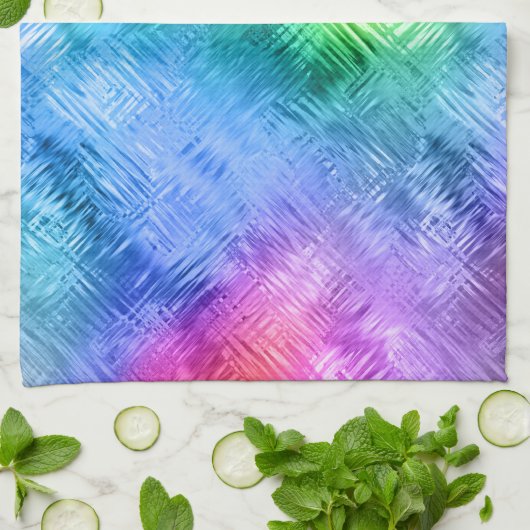 Mystic Topaz Blue Glassy Texture Theedoek (Gevouwen)