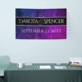 Mystic-Topaz bruiloft | Blauw Paarse Receptie Part Spandoek (Beurs)