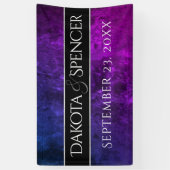 Mystic-Topaz bruiloft | Blauw Paarse Receptie Part Spandoek (Verticaal)