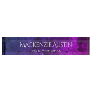 Mystic-Topaz Desk Blauw roze Paarse Ombre Chic Naambordje