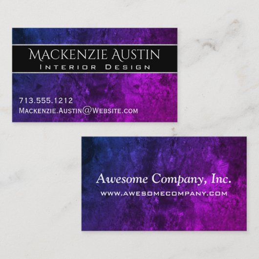 Mystic-Topaz Kantoor | Chique blauw Paarse roze om Visitekaartje (Voorkant / Achterkant)